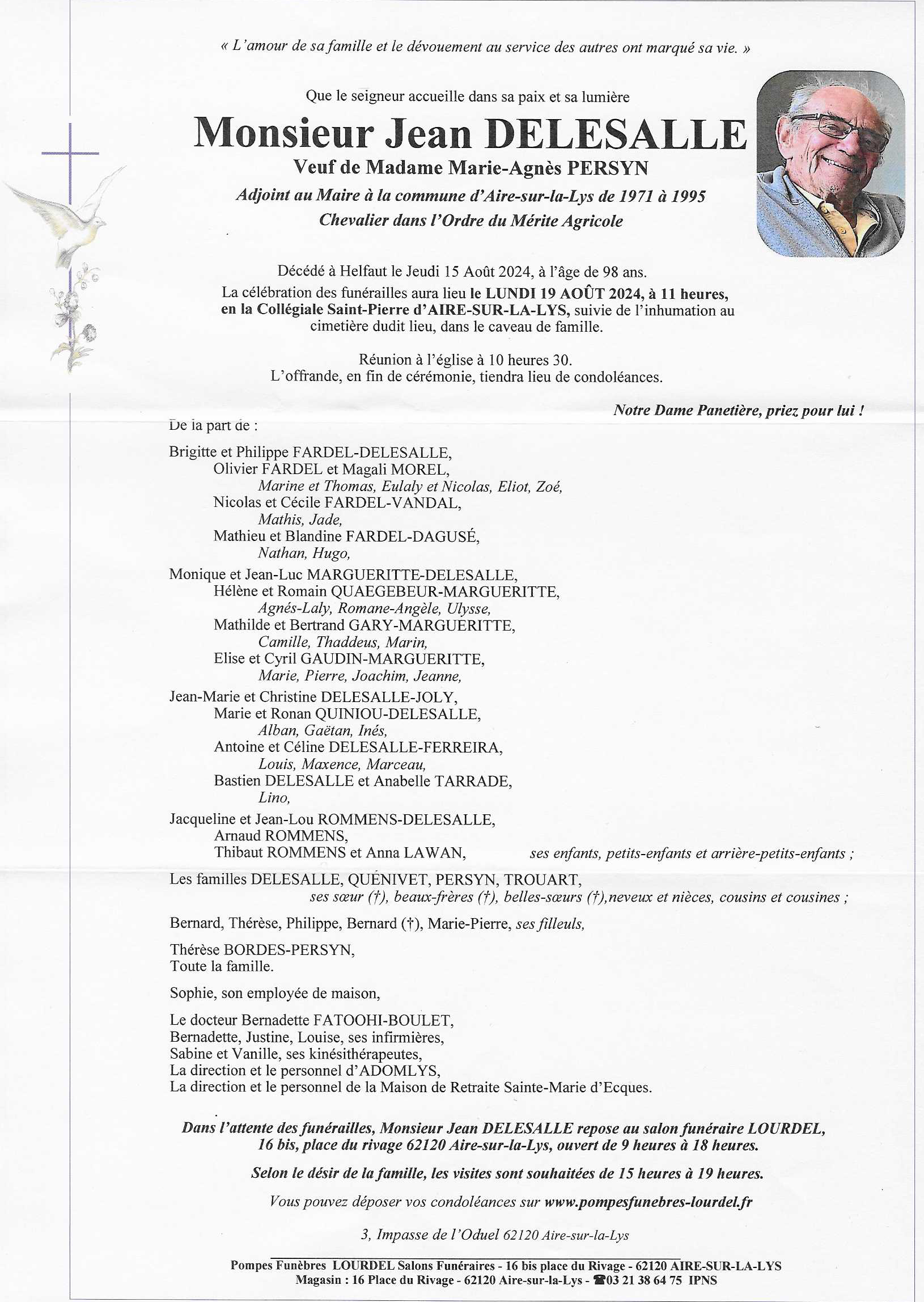 Faire part Jean Delesalle