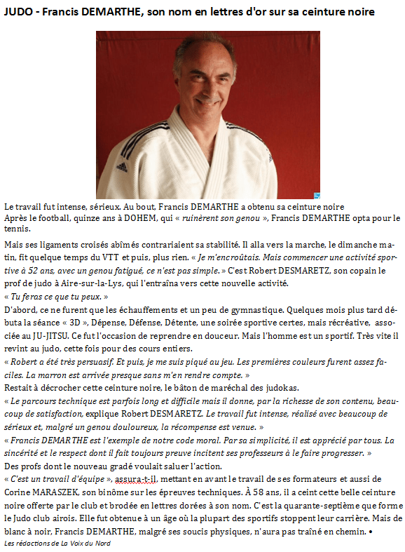 Article CEINTURE NOIRE de Francis